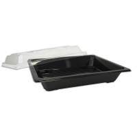 Plastbakke Sushi mellem sort APET 215x147x25mm 300stk/kar