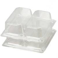 Plastbakke m/hænglset låg 2-rums 165x148x45mm R-PET 44stk/pak