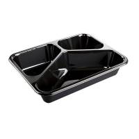 Plastbakke t/ovn CPET sort 3-rums 1025ml 2227 420stk/kar