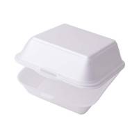 Burgeræske skum m/låg XXL hvid 205x205x110mm 2x100stk/pak