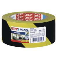 Tape tesa advarselstape PVC 48mmx66m gul/sort 58130
