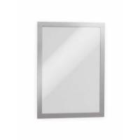 Skilt DURAFRAME® selvklæbende A4 m/sølv ramme 2stk/pak