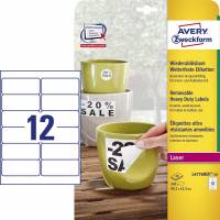 Laseretiket Avery vandfaste aftagelige 99,1x42,3mm