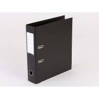 Brevordner Q-Line sort A4 metalskinne 75mm ryg