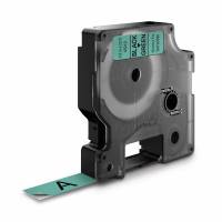 Labeltape DYMO D1 45019 S0720590 12mmx7m sort på grøn