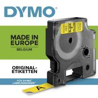 Labeltape DYMO D1 45808 S0720880 19mmx7m sort på gul