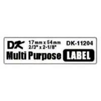 Label Brother hvid DK11204 17x54mm multi 400stk/rul