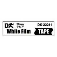 Label Brother hvid DK-22211 29mmx15,24m sort på hvid filmtape