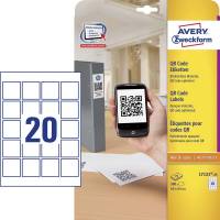 Etiket til QR-kode Avery kvadrat 45x45mm L7121-25 500stk/pak