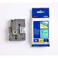 Labeltape Brother TZe-721 9mmx8m sort p&aring; gr&oslash;n lamineret