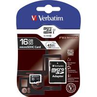 Micro SD card Verbatim 16GB HC 44082 PRO Class 10 m/adapter