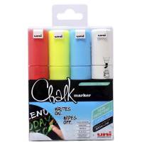 Whiteboard- og Chalkmarker Uni Chalk PWE-8K 4stk 8mm