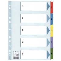 Register Esselte Mylar A4 1-5 flerfarvet