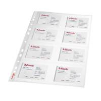Plastlomme Esselte t/visitkort A4 klar t/16 kort 10stk/pak