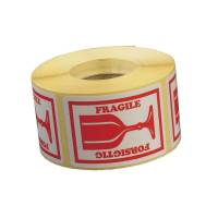 Etiket m/tekst Forsigtig/ Fragile 45x65mm 1000stk/rul