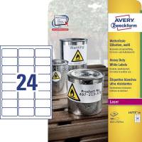 Laseretiket Avery vandfaste 63,5x33,8mm 20ark/pak L4773-20