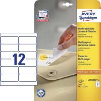 Laseretiket Avery aftagelige 99,1x42,3mm 25ark/pak L4743-25