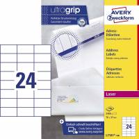 Laseretiket Avery 70x37mm 24/ark 100ark/pak L7181