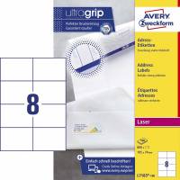 Laseretiket Avery 105x74mm 8/ark 100ark/pak L7183