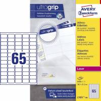 Laseretiket Avery 38,1x21,2mm 65/ark 100ark/pak L7651-100
