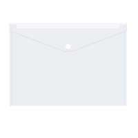 Plastmappe PP A4 transparent m/klap og trykknap