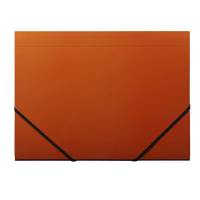 Elastikmappe Q-Line A4 orange m/3 klapper & elastik blank