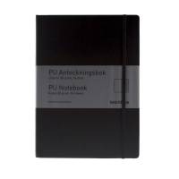 Notesbog bnt sort A4 linieret 96bl 80g