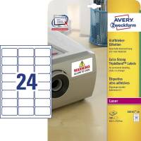 Laseretiket Avery ekstra klæb hvid 63,5x33,9mm L6141-20