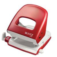 Hulapparat Leitz rød 2-huls m/skinne t/30ark 5008