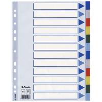 Faneblade Esselte plast A4 12-delt 15262