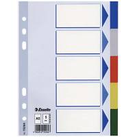 Faneblade Esselte A5 5-delt i plast m/forblad