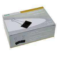 Papirklemme stål bnt sort 40mm foldback 12stk/pak