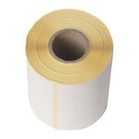 Termoetiket u/tryk hvid TOP 107x26mm permanent klæb Ø45mm