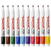 Marker Penol 700 assorteret 1,5mm rund spids 10stk/sæt