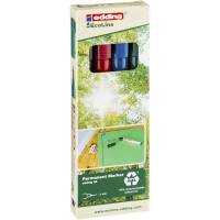 Marker edding 25 EcoLine ass. permanent 1mm rund spids 4stk/sæt