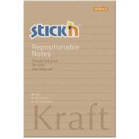 Notes Stick'N Kraftblock brun 150x101mm m/linier 100blade