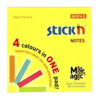 Notes Stick'N Magic Neon 76x76mm 4 farver 100blade