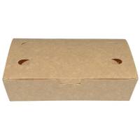 Pølseæske m/hængslet låg stor 20x14x5cm 215g brun 100stk/pak
