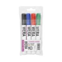 Marker WERA ass. permanent kantet spids 1-4mm 4stk/pak