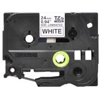 Labeltape Brother TZe-N251 24mmx8m sort på hvid ulamineret