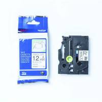 Labeltape Brother TZe-R231 12mmx4mm sort på hvid satin