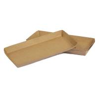 Pølsebakke m/kant brun 200x90x20mm 100stk/pak