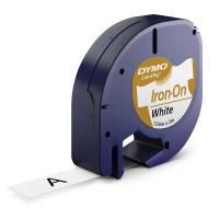 Labeltape DYMO LetraTAG 12mmx2m hvid StrygLet