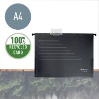 Hængemapper Leitz Recycle A4 m/sideluk sort 10stk/pak