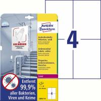 Laseretiket Avery antimicrobiel 105x148mm hvid 4/ark 10ark/pk