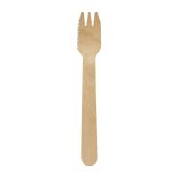 Træbestik kagegaffel Exclussiv m/skær 14cm voksbeh. 100stk/pak