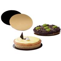 Kagepap guld/sort Ø26cm 100stk/pak