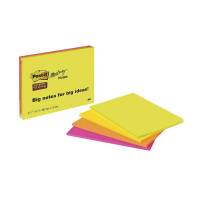 Post-it Super Sticky mødeblok 203x152mm 4blk/pak neon ass.