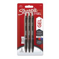 Gelpenne Sharpie S-Gel sort, blå, rød 0,7mm 3-Blister