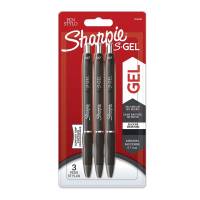 Gelpenne Sharpie S-Gel sort 0,7mm 3-Blister
